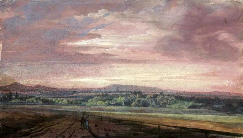Jättarnas berg vid solnedgången - Caspar David Friedrich