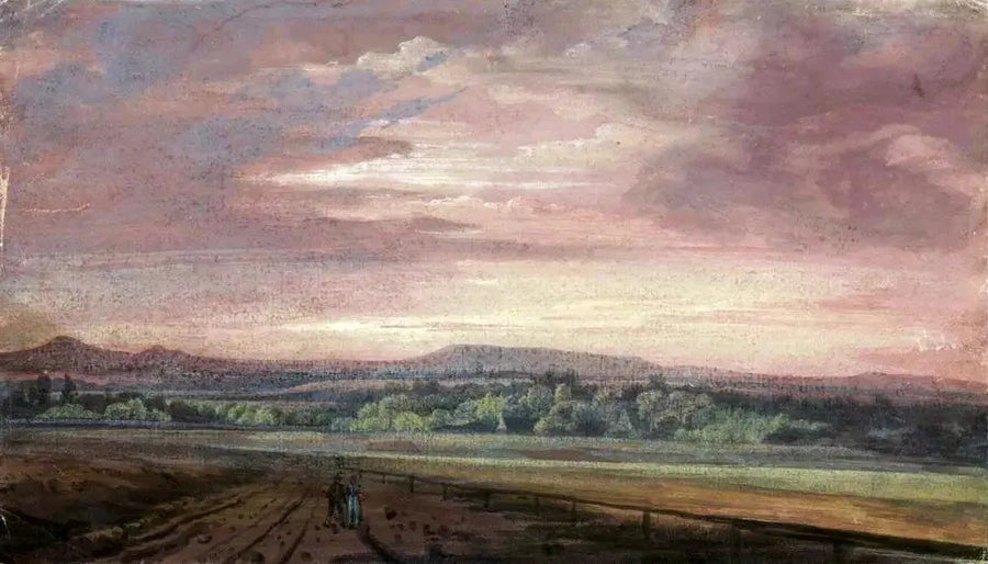 Jättarnas berg vid solnedgången - Caspar David Friedrich