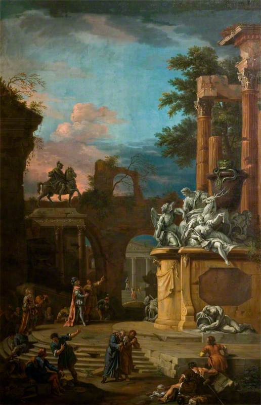 Fantasimonument till William Cavendish (1640-1707), 1:a hertig av Devonshire - Sebastiano Ricci