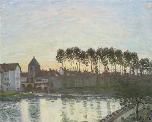 Moret-sur-Loing vid solnedgången - Alfred Sisley