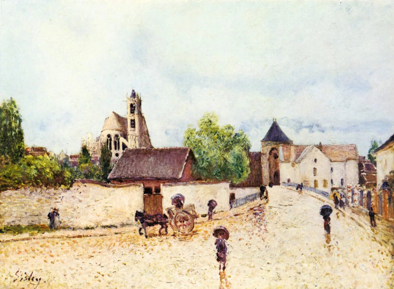 Moret-sur-Loing i regnet - Alfred Sisley