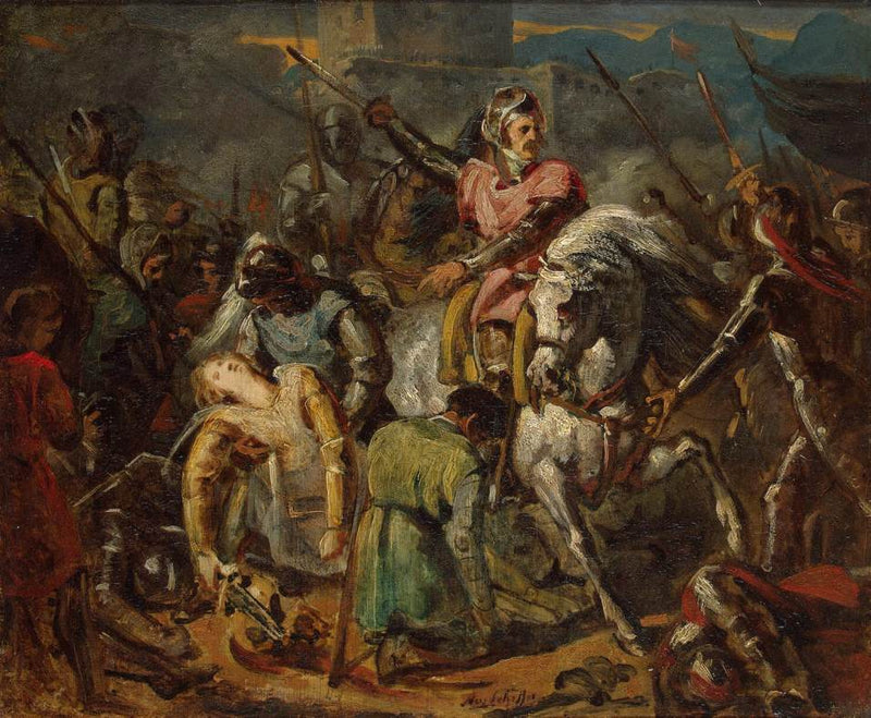 Gaston de Foix död vid slaget vid Ravenna den 11 april 1512 - Ary Scheffer