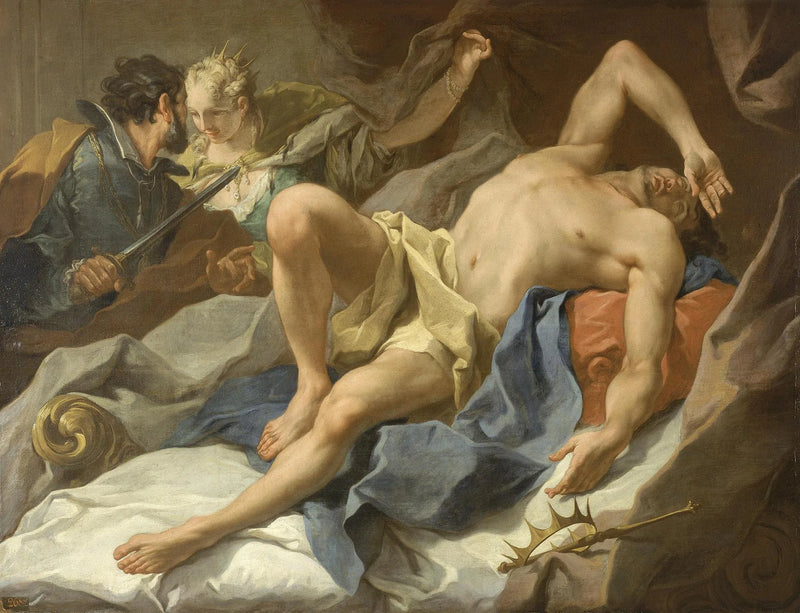 Kung Candaules död - Giovanni Battista Pittoni