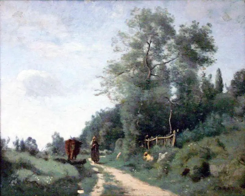 Mortefontaine. Vägen vid den lilla grinden - Jean-Baptiste Camille Corot