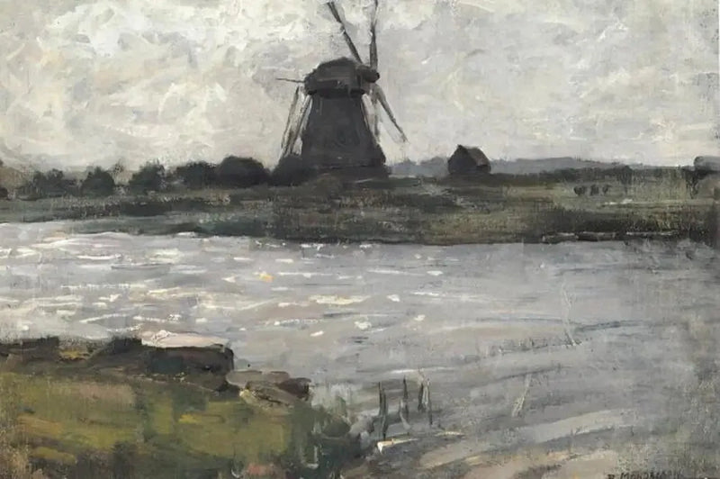 Oostzijdse kvarn sedd från Landzichts gårdsbrygga - Piet Mondrian