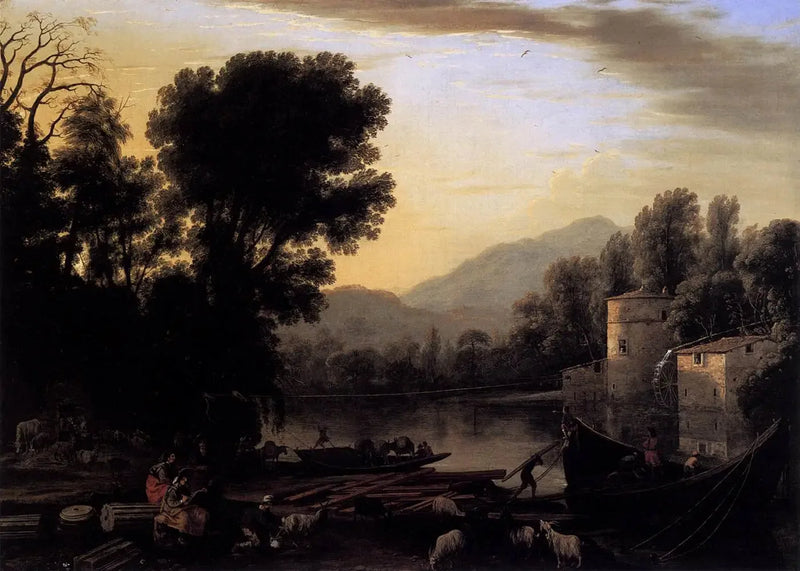 Kvarn vid en flod - Claude Lorrain
