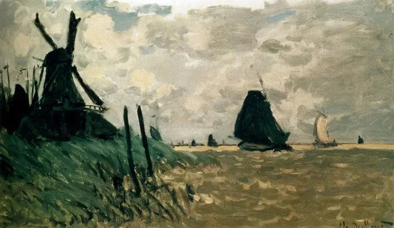 En väderkvarn nära Zaandam W178 - Claude Monet