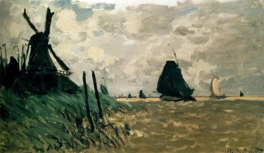 En väderkvarn nära Zaandam - Claude Monet