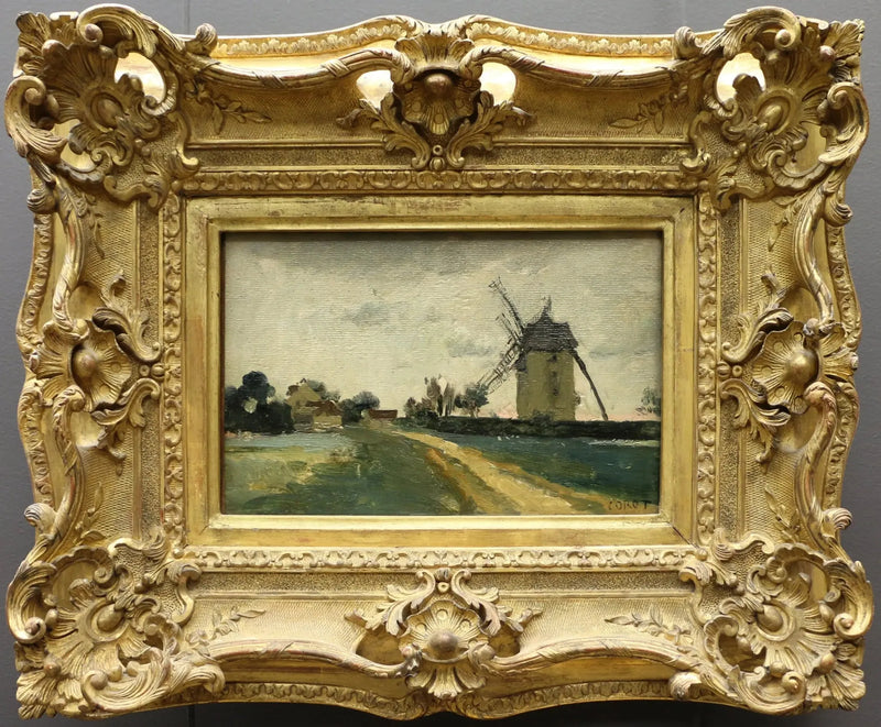 Två vindmöllor på Picardie-berget - Jean-Baptiste Camille Corot