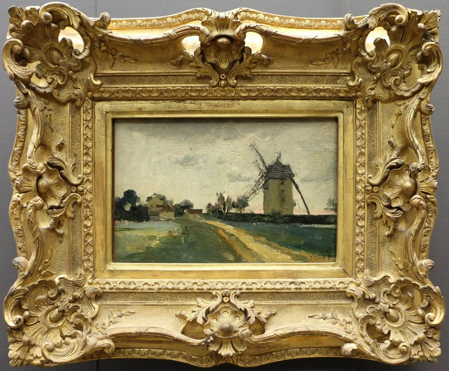 Två vindmöllor på Picardie-berget - Jean-Baptiste Camille Corot