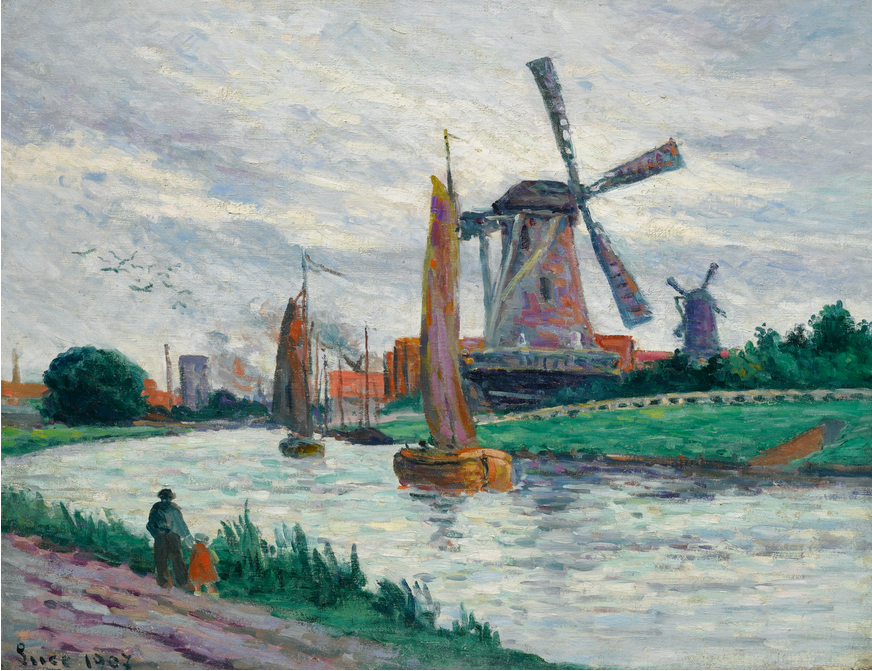 Moulins en Hollande - Maximilien Luce image 1 reproduction artisanale de tableau