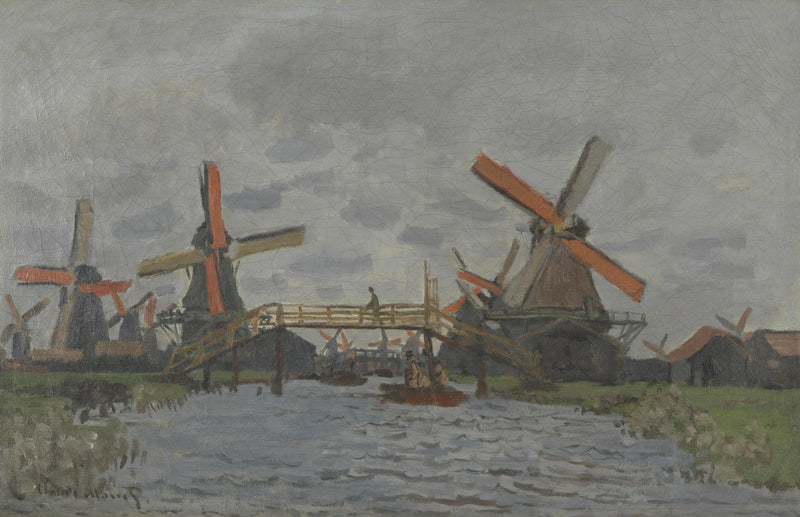 Väderkvarnar nära Zaandam W181 - Claude Monet