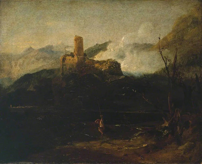 Bergscen med slott, troligen Martigny - J. M. W. Turner