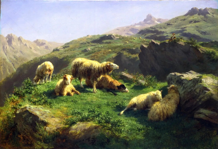 Får på betet i Pyrenéerna - Rosa Bonheur