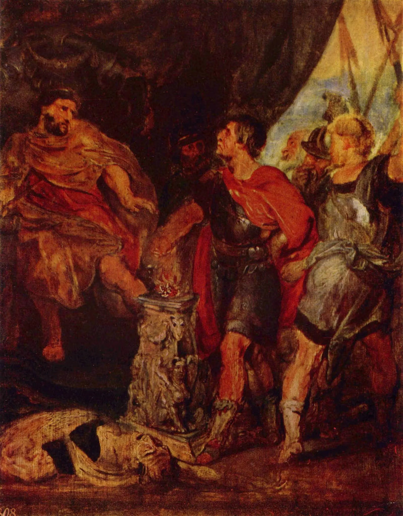 Mucius Scaevola före Lars Porsenna - Peter Paul Rubens