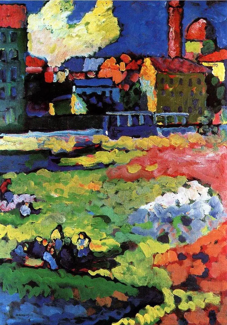 München-Schwabing med kyrkan Sankt Ursula - Vassily Kandinsky