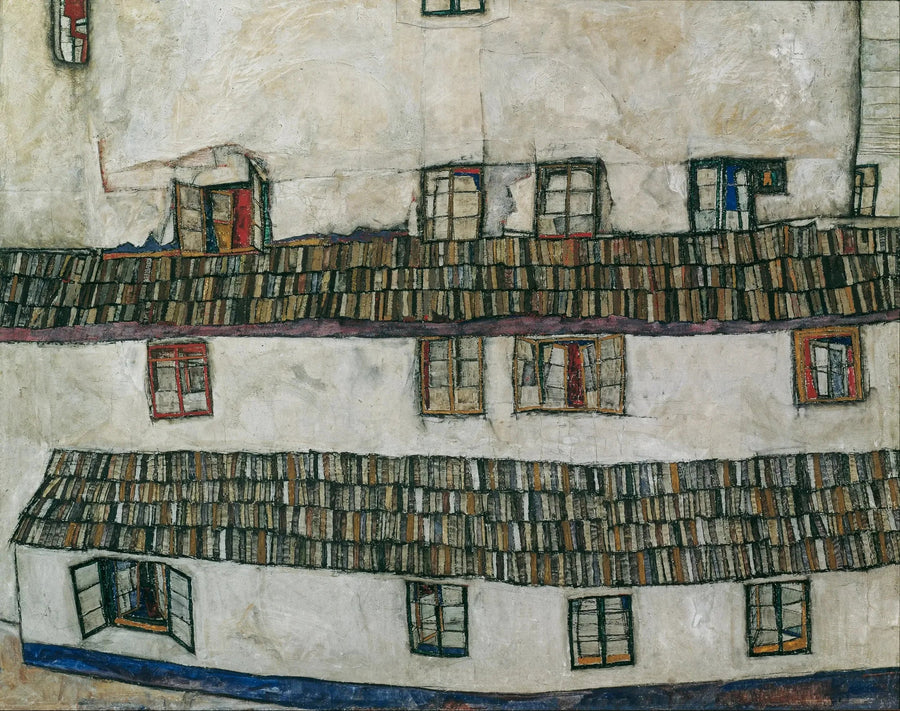 Husvägg (fönstervägg) - Egon Schiele