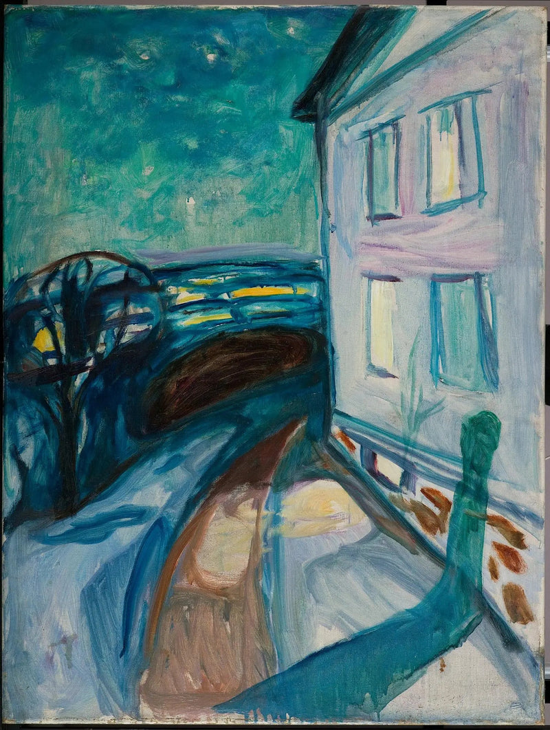husvägg i månsken - Edvard Munch