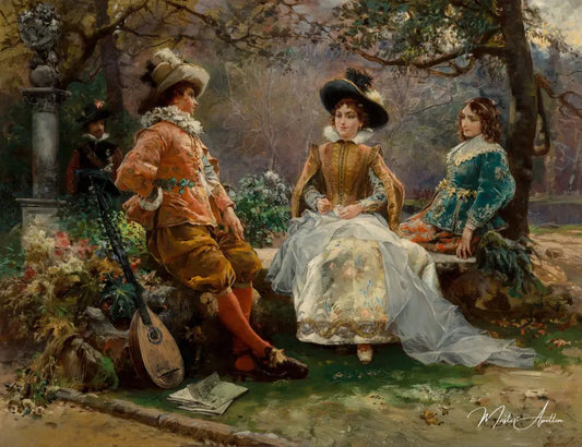 Musique dans le jardin - Cesare-Auguste Detti Reproductions de tableaux à la peinture à l’huile