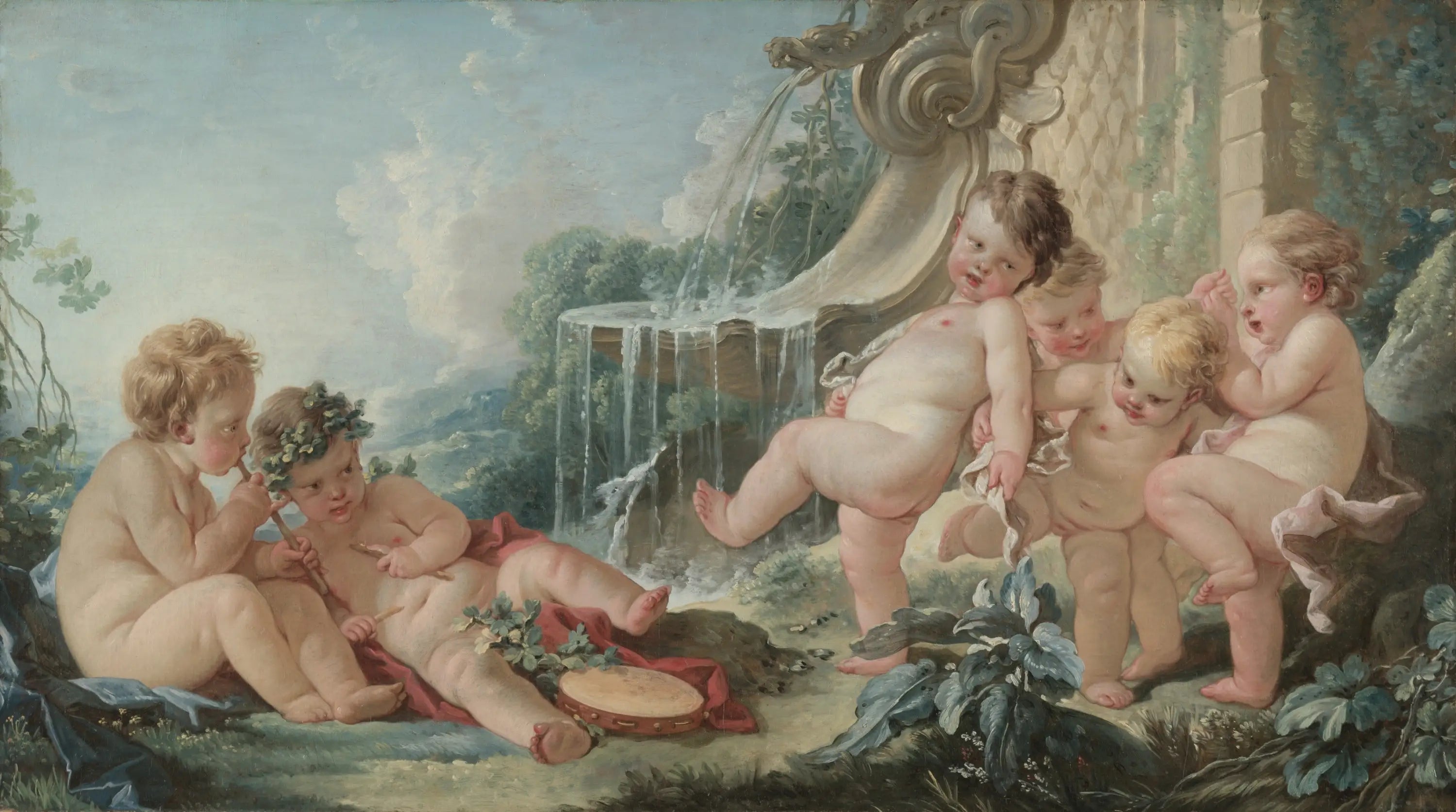 Musique danse et cupidons en conspiration - François Boucher - Alpha Reproduction