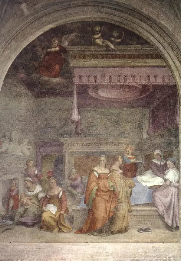 födelsen av jungfrun - Andrea del Sarto