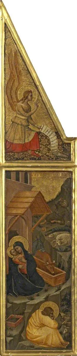 Födelse med ängeln från Bebådelsen (triptyk, vänstra panelen) - Nardo di Cione