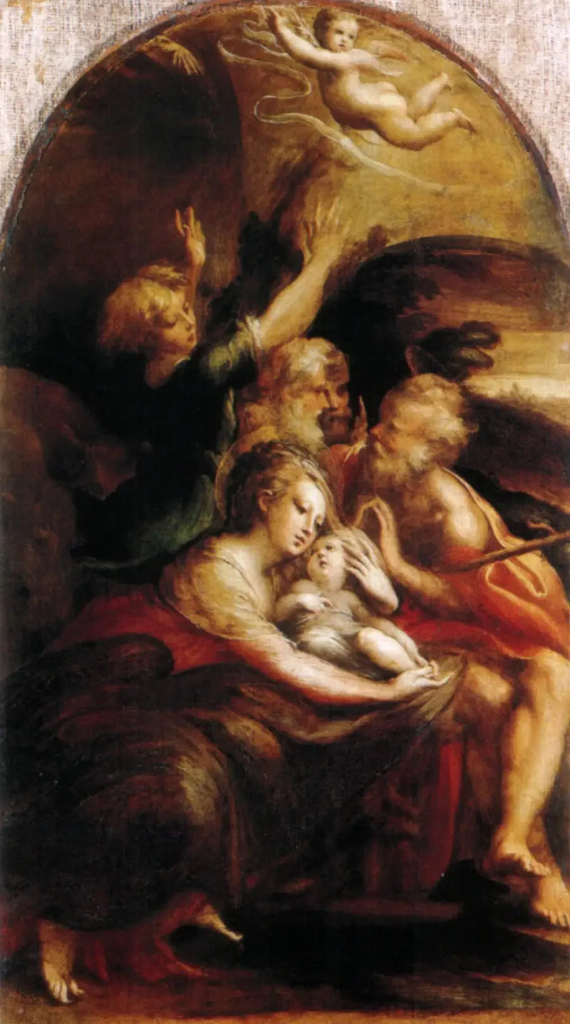 Kristi födelse med änglar - Parmigianino