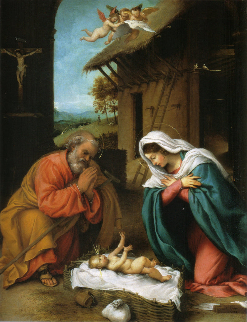 Jungfrufödelse - Lorenzo Lotto