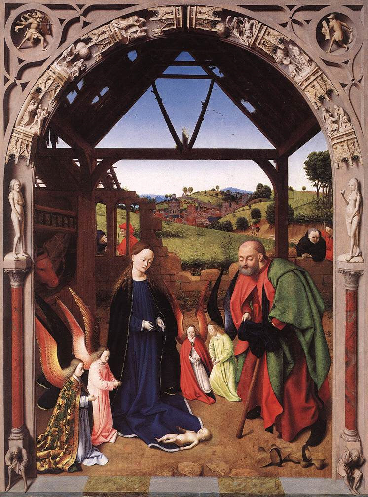 Jungfrufödelse - Petrus Christus