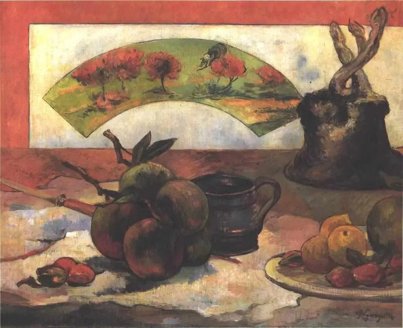 Stilleben med fläkt - Paul Gauguin