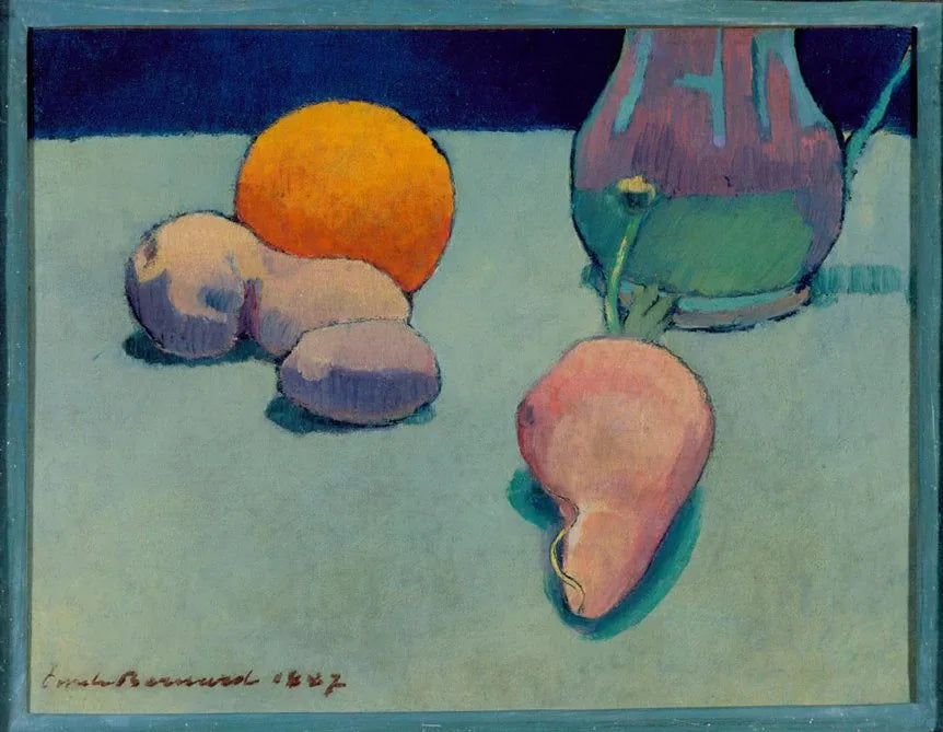 Död natur med apelsin och kanna - Émile Bernard
