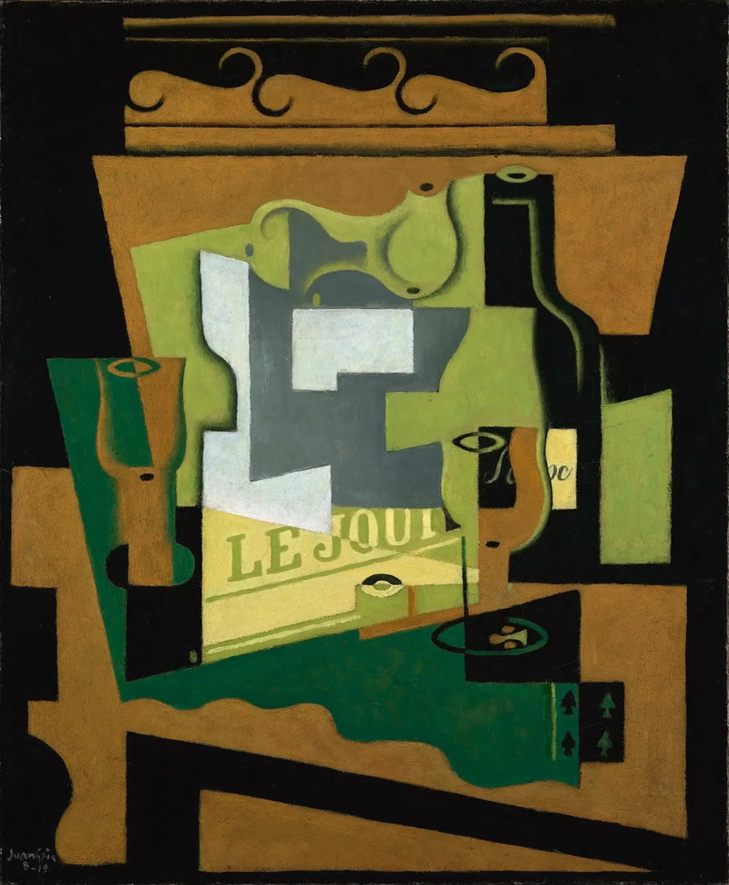 Dödsstilleben med Bordeaux-flaska - Juan Gris