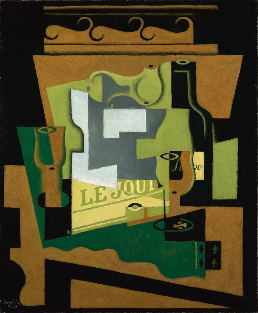 Dödsstilleben med Bordeaux-flaska - Juan Gris