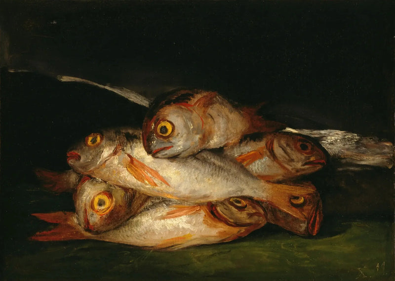 Stilleben med gyllene dorade - Francisco de Goya