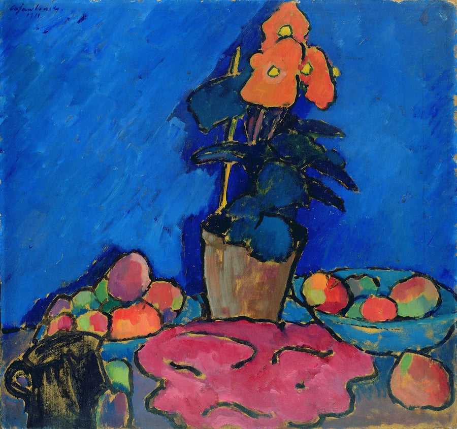 Still Life med begonia - Alexej von Jawlensky