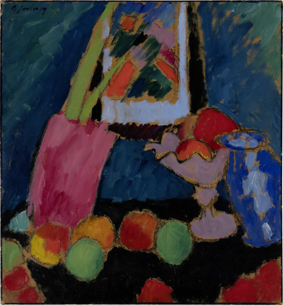 Död natur med lila skål - Alexej von Jawlensky