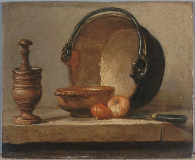 Still life med kopparkittel - Jean Simeón Chardin