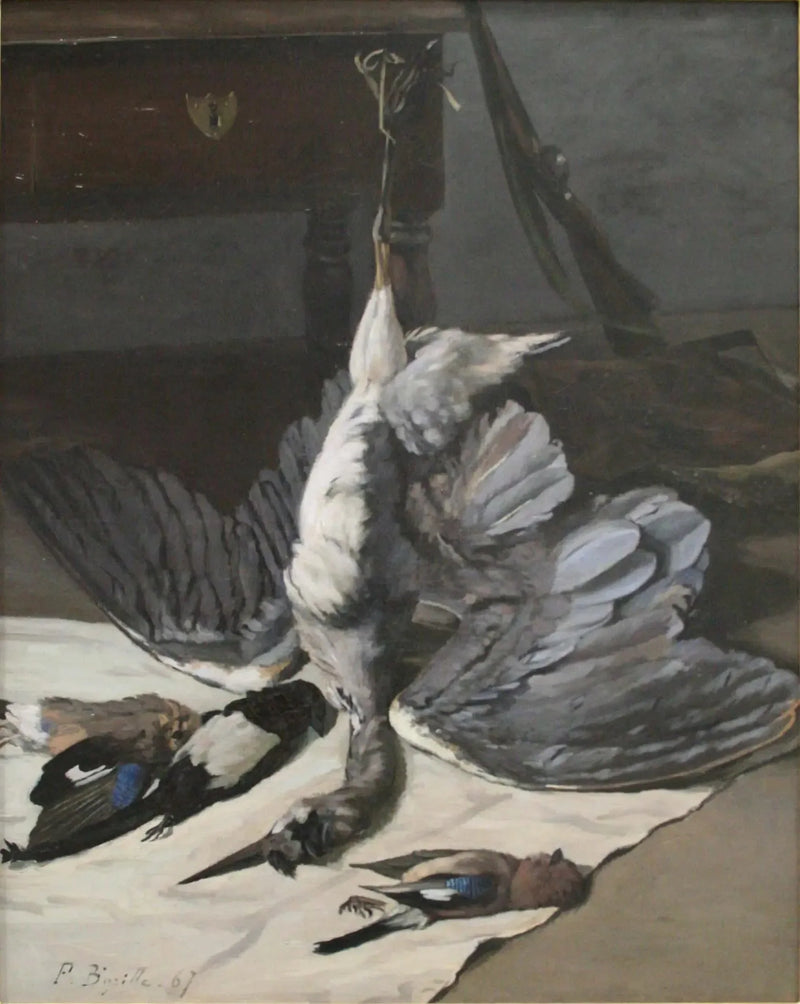 Stillleben med häger - Frédéric Bazille