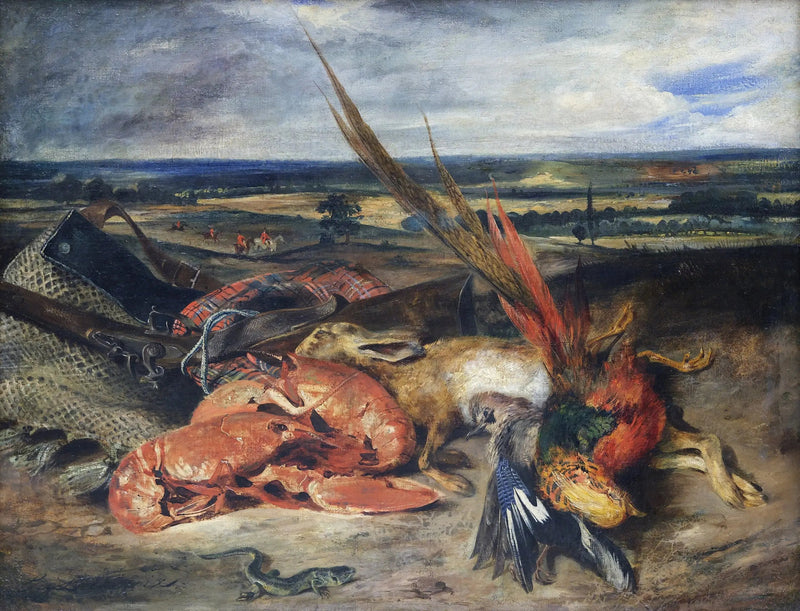 Stilleben med hummer - Eugène Delacroix