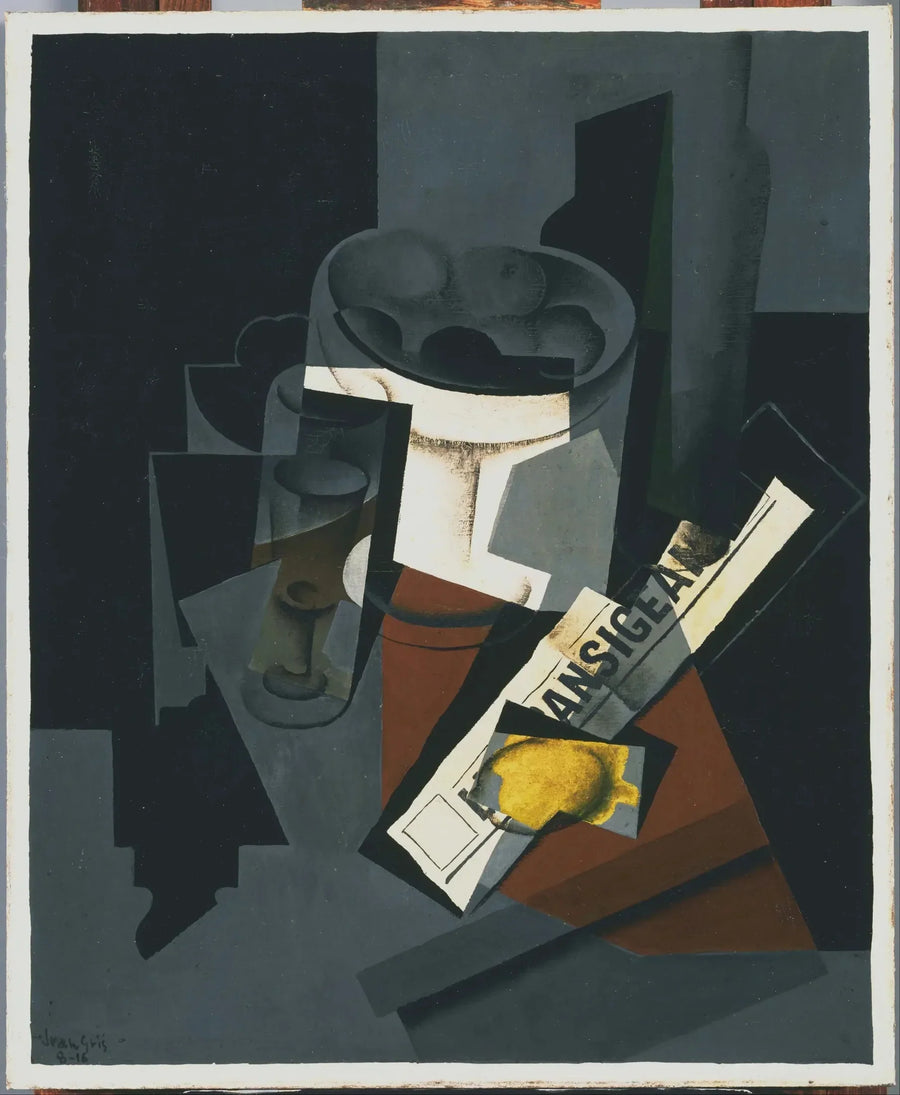 Död natur med tidning - Juan Gris
