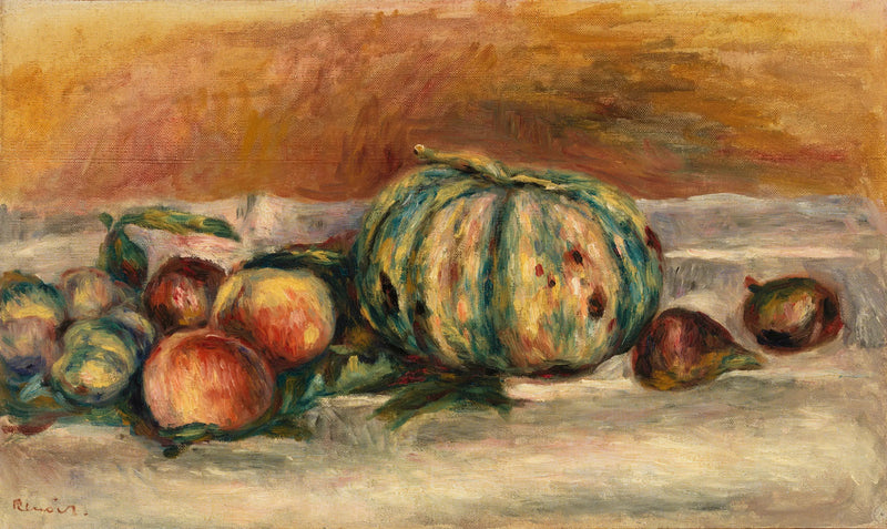 Stilleben med melon - Pierre-Auguste Renoir