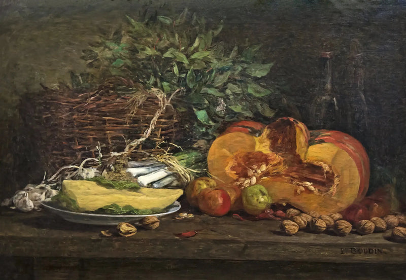 Stilleben med pumpa - Eugène Boudin