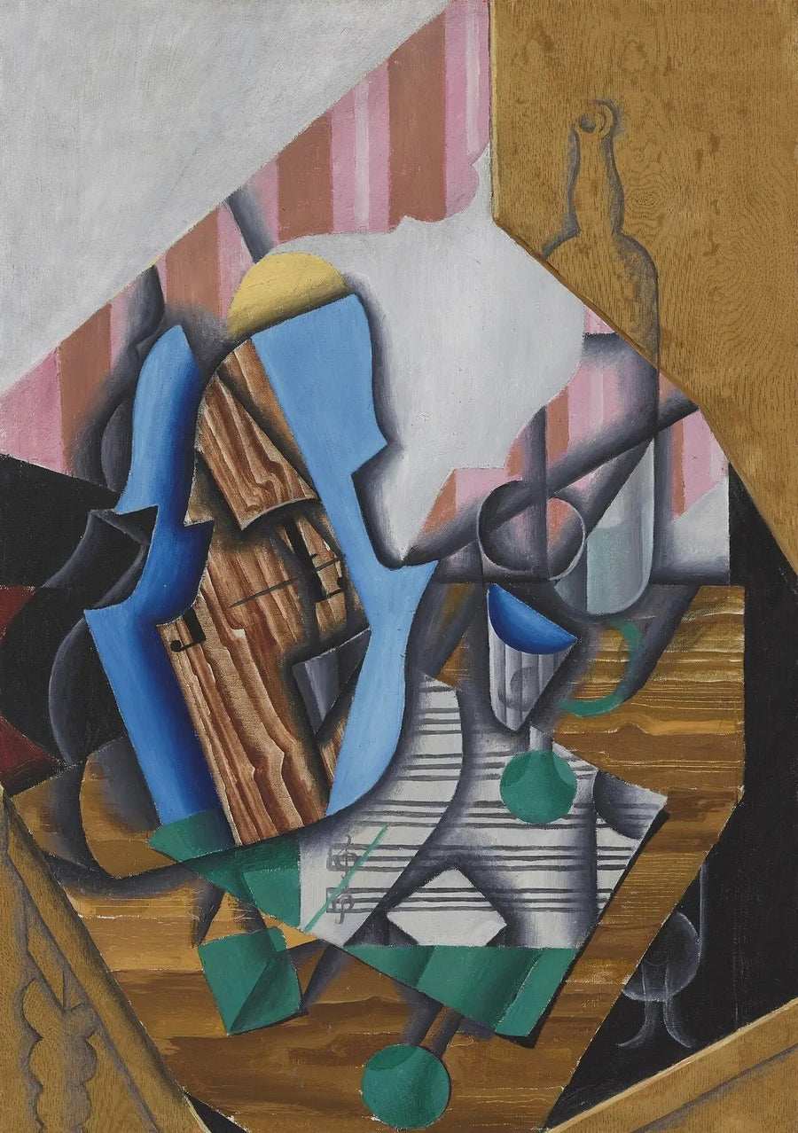 Död natur med violin och notblad - Juan Gris