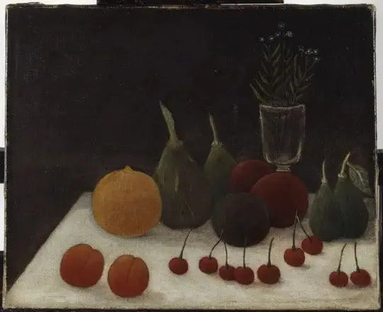 Död natur med körsbär - Henri Rousseau