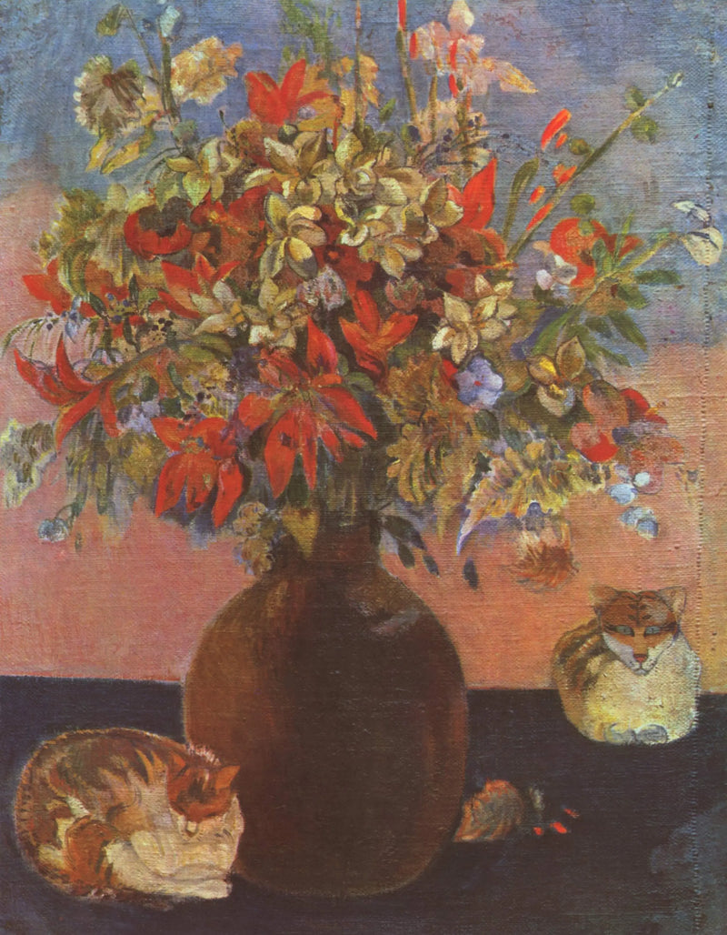 Stilleben med katter - Paul Gauguin