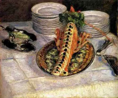 Stilleben med kräftor - Gustave Caillebotte