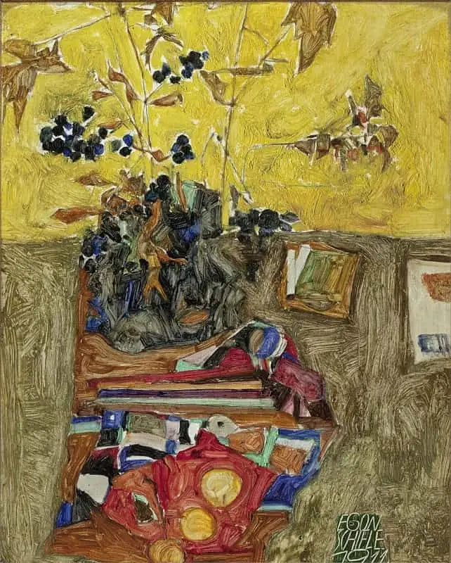 Stilleben med blommor - Egon Schiele