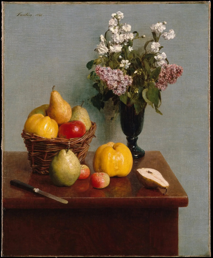 Död natur med blommor och frukter - Henri Fantin-Latour
