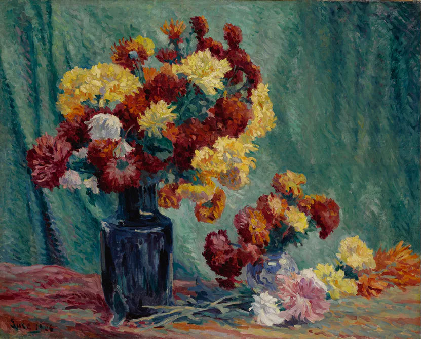 Död natur med blommor - Maximilien Luce