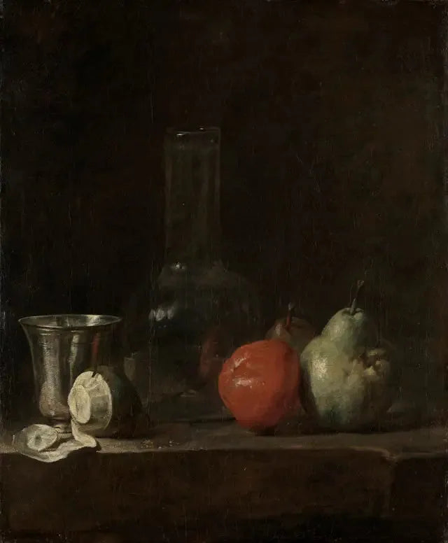 Stillleben med frukter och en glasvas - Jean Simeón Chardin